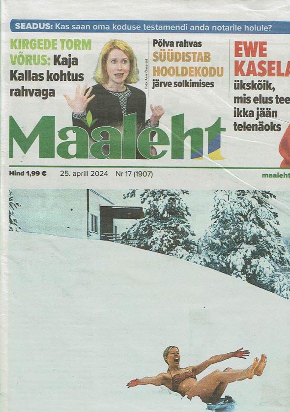 Kaja Kallas Võrus, Maaleht 25. aprill 2024 kaanepilt – front cover