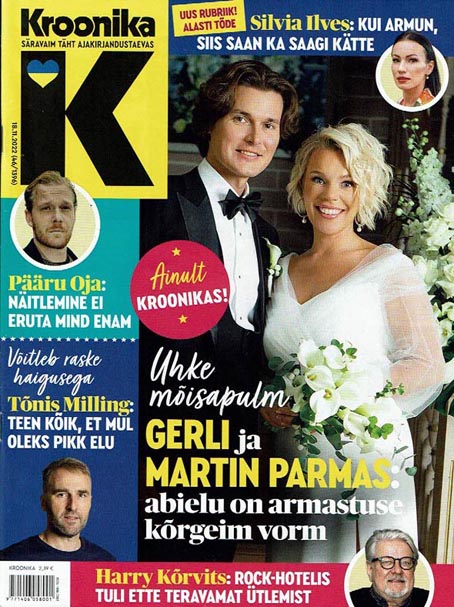 Gerli Padar ja Martin Parmas: uhke mõisapulm Ajakiri Kroonika 18.11.2022 (46/1396) kaanepilt – front cover