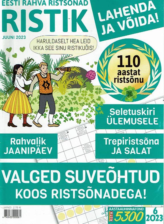 Eesti rahva ristsõnad Ristik, juuni 2023 kaanepilt – front cover