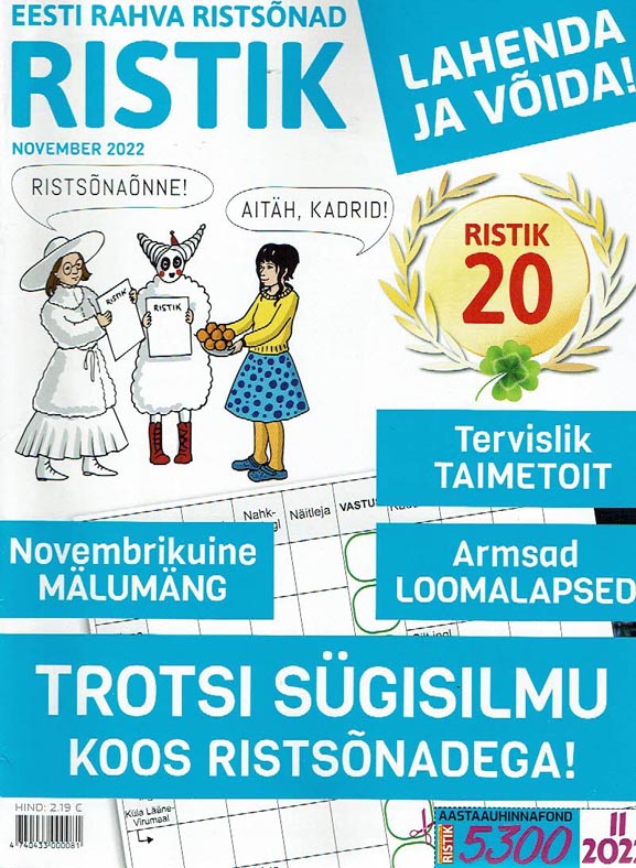 Eesti rahva ristsõnad Ristik, november 2022 kaanepilt – front cover