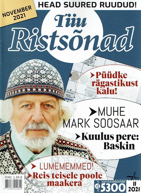 Tiiu ristsõnad, november 2021 Muhe Mark Soosaar kaanepilt – front cover