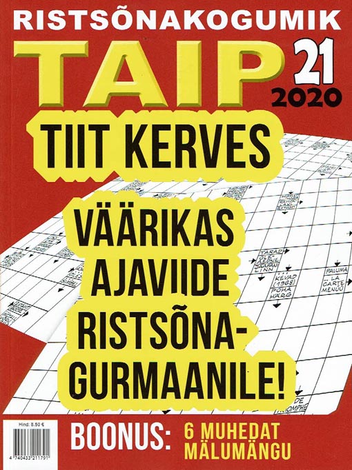 Ristsõnakogumik Taip 21 kaanepilt – front cover