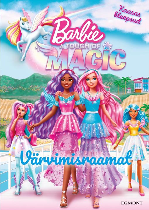 Barbie: a Touch of Magic – värvimisraamat Kaasas kleepsud kaanepilt – front cover