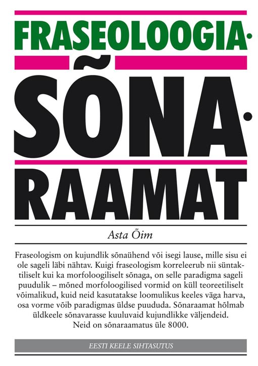 Fraseoloogiasõnaraamat kaanepilt – front cover