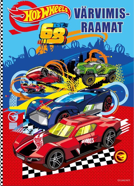 Hot Wheels värvimisraamat, kaasas auto kaanepilt – front cover