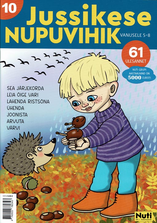 Jussikese nupuvihik 5–8 aastastele nr 10 61 ülesannet kaanepilt – front cover