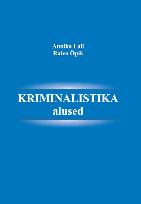 Kriminalistika alused kaanepilt – front cover