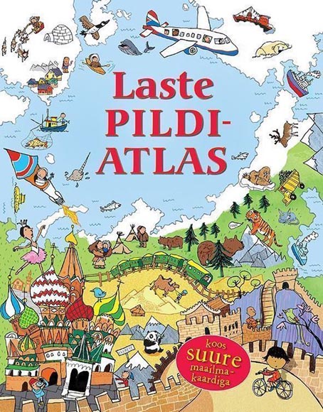 Laste pildiatlas koos suure maailmakaardiga kaanepilt – front cover