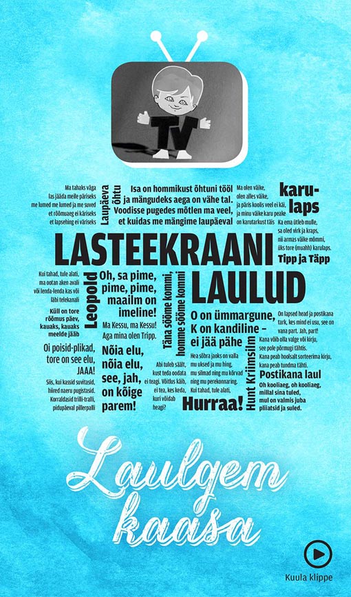 Lasteekraani laulusõnad kaanepilt – front cover