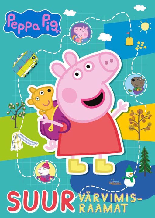 Põrsas Peppa suur värvimisraamat kaanepilt – front cover