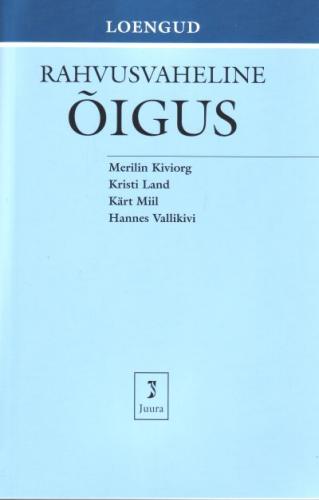 Rahvusvaheline õigus kaanepilt – front cover